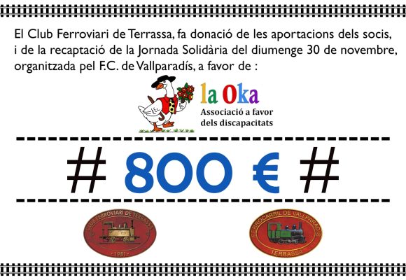 Donació recaptació Jornada Solidaria 2025 a La Oka