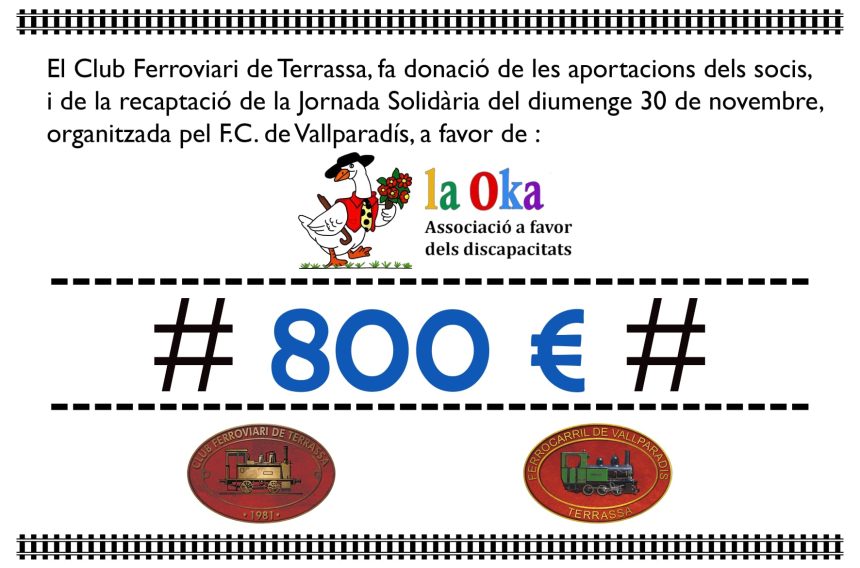 Donació recaptació Jornada Solidaria 2025 a La Oka